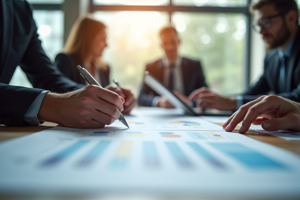 Équipe de planificateurs d'événements travaillant en équipe dans un bureau moderne