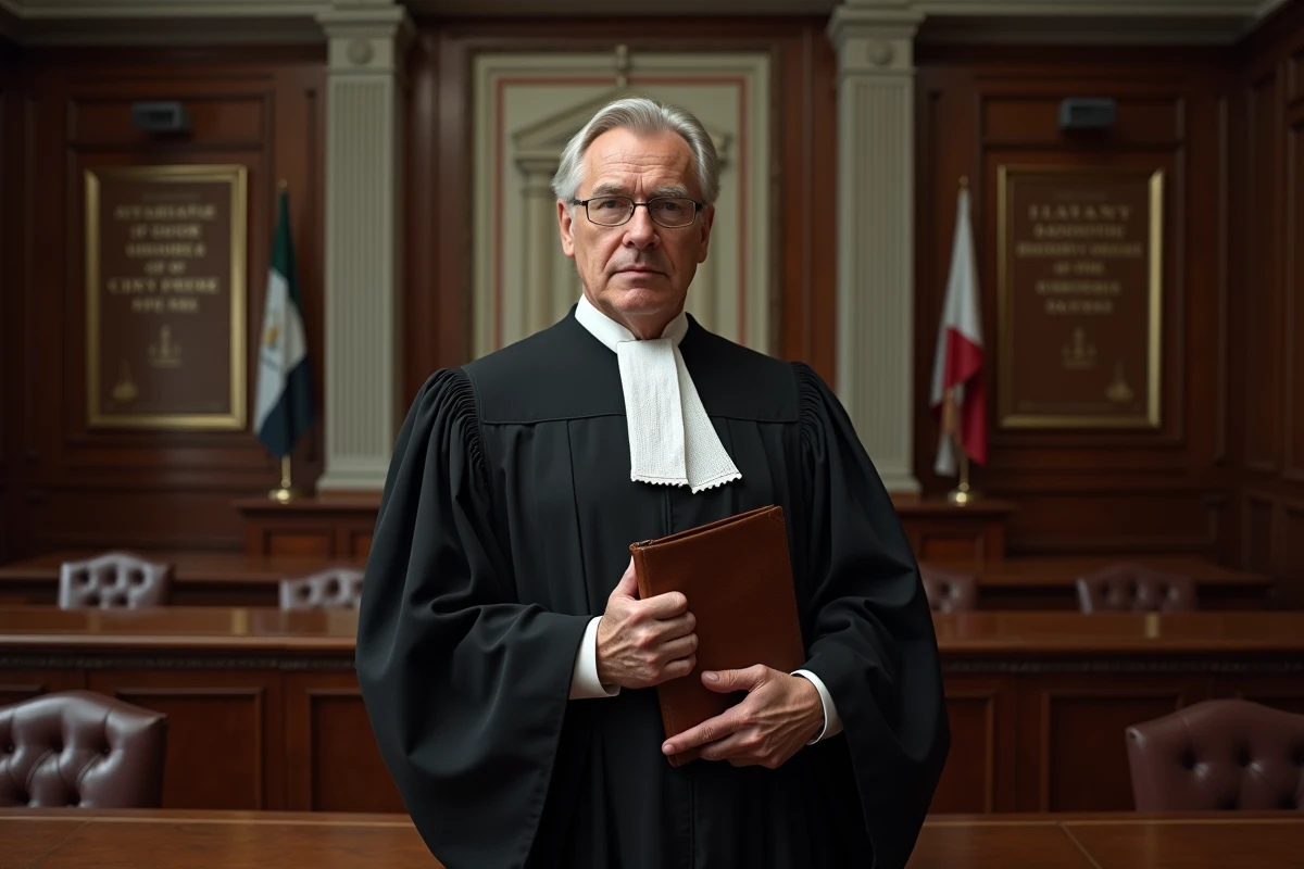 Juge en robe noire tenant un dossier dans une salle d'audience illustrant les notions juridiques de caducité et d'inopposabilité