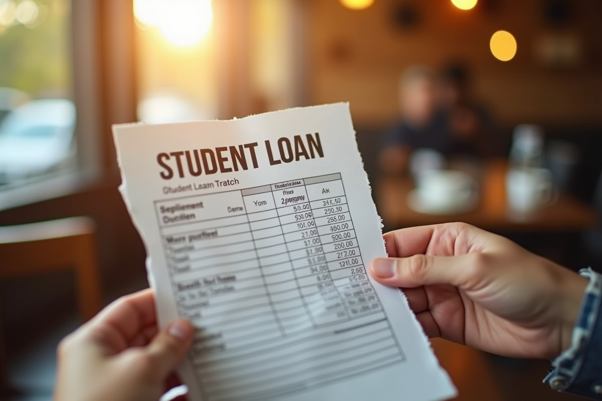 Main tenant un contrat de prêt étudiant déchiré en gros plan