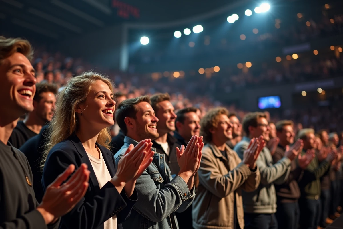 Public divers applaudit dans l